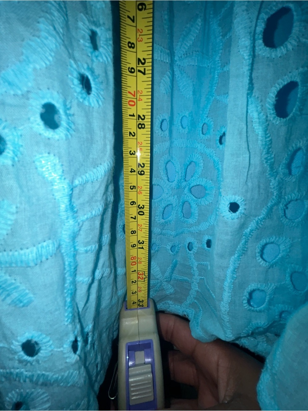 Lightweight Eyelet Tunic Top in Aqua Blue - Picture 9 of 10